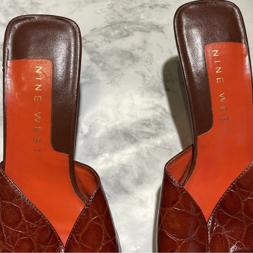 Nine West Brown Mules - Picture 7 of 8